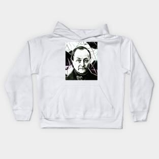 Auguste Comte Black and White Portrait | Auguste Comte Artwork 3 Kids Hoodie